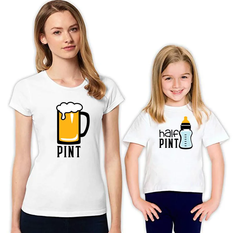 

Pint and Half Print T-shirt Family Family Matching Clothes Mommy and Me Clothes Matching Outfits Mother and Daughter Clothes