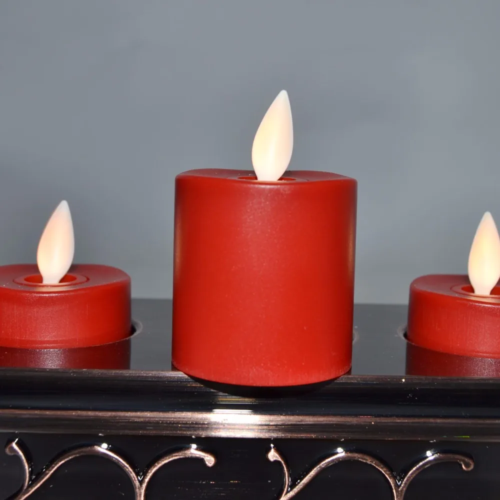 Луминара перезарядки Tealight Мерцание Беспламенного светодиодный свечи буж velas