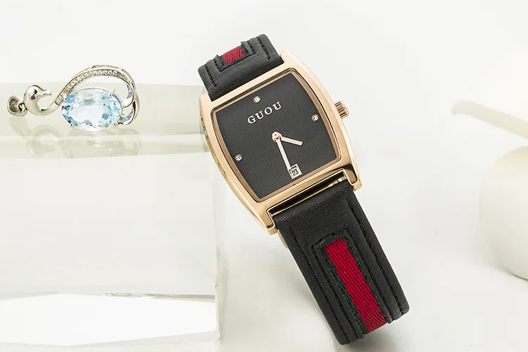 Часы наручные GUOU женские кварцевые модные брендовые повседневные маленькие