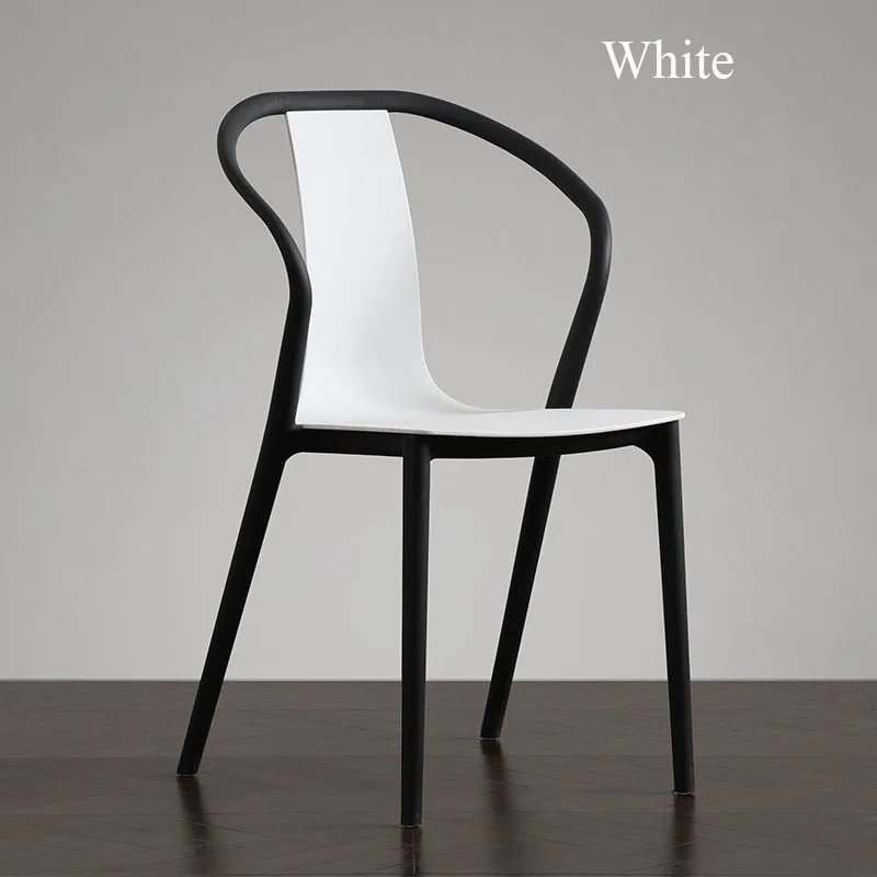 Белый Modern Minimalist Home Furniture Creative Plastic Chair Nordic INS Outdoor Casual Restaurant Conference Personality Office Chair - Цвет: Белый