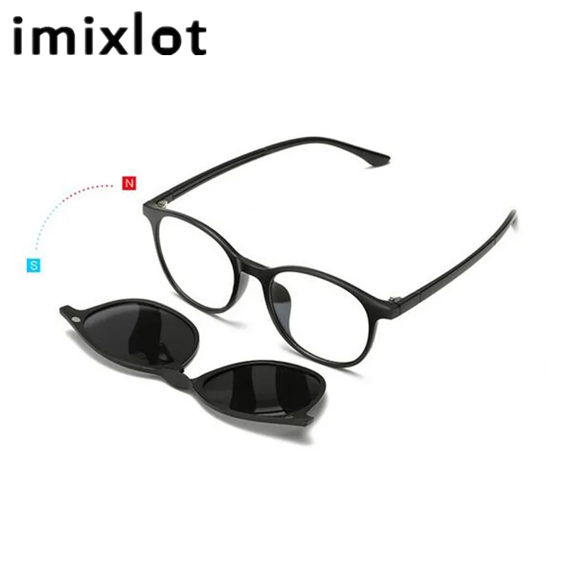 Зеркальные магнитные солнцезащитные очки IMIXLOT с клипсой по рецепту для мужчин