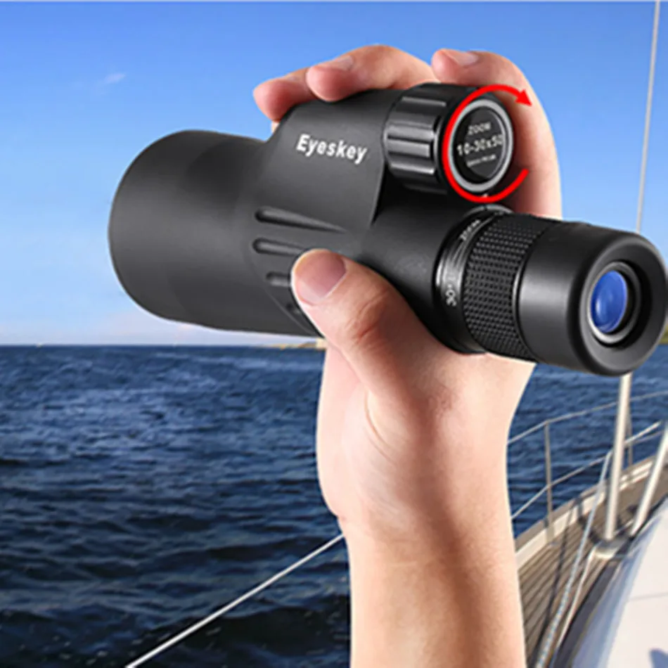 

Монокуляр с зумом Eyeskey 10-30x50, телескоп, Монокуляр для охоты, кемпинга, Призма Bak4, мощные принадлежности со штативом, водонепроницаемый