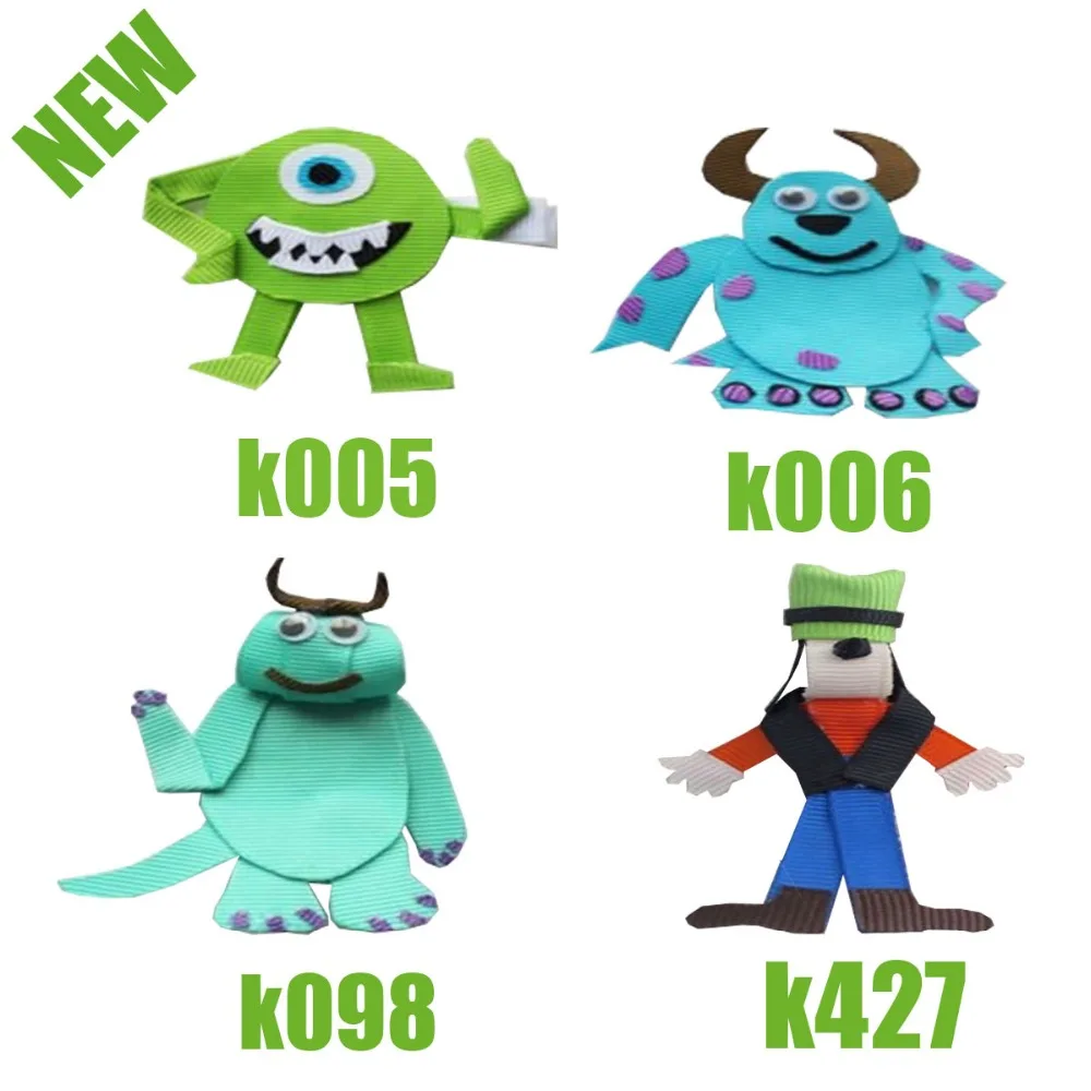 

Free Shipping Bows and Flowers 48 Piece Assorted Hair Clips for Girl mike sully all characters for cartoon photo