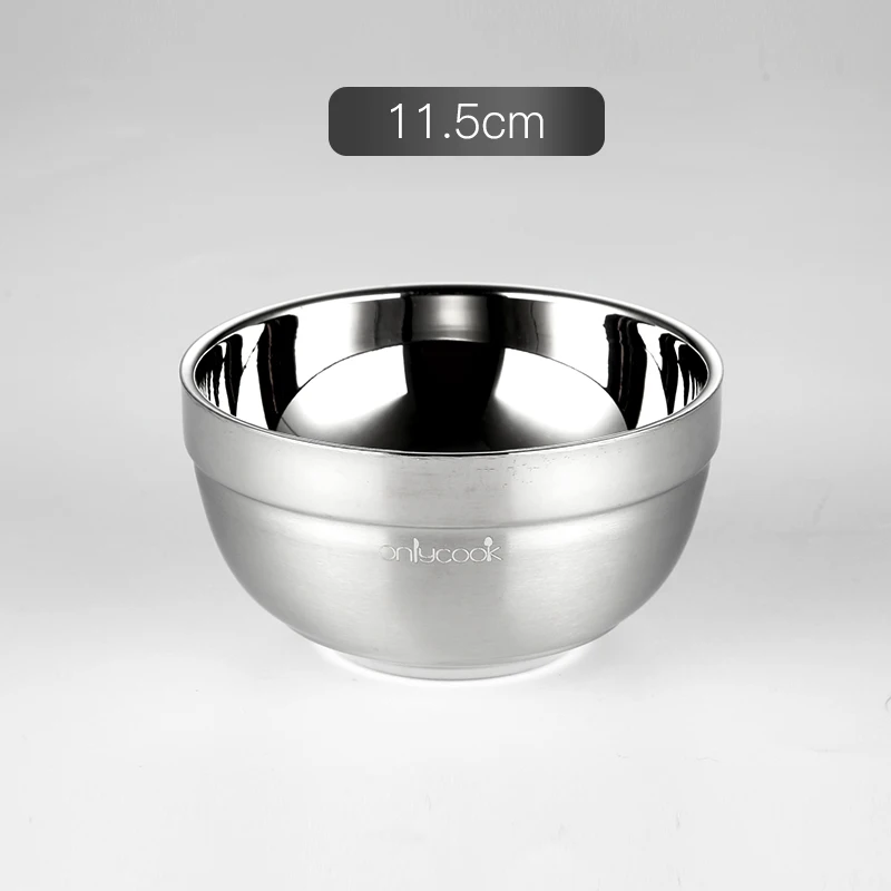 11.5cm ONLYCOOK 304 миска из нержавеющей стали Ramen миска маленькая миска для супа купить 2 получить 1 ложку - Цвет: 11.5cm