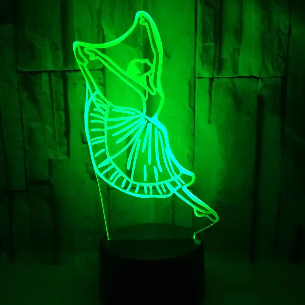 Балетные настольные лампы на заказ 3d Led с сенсорным затемнением креативный