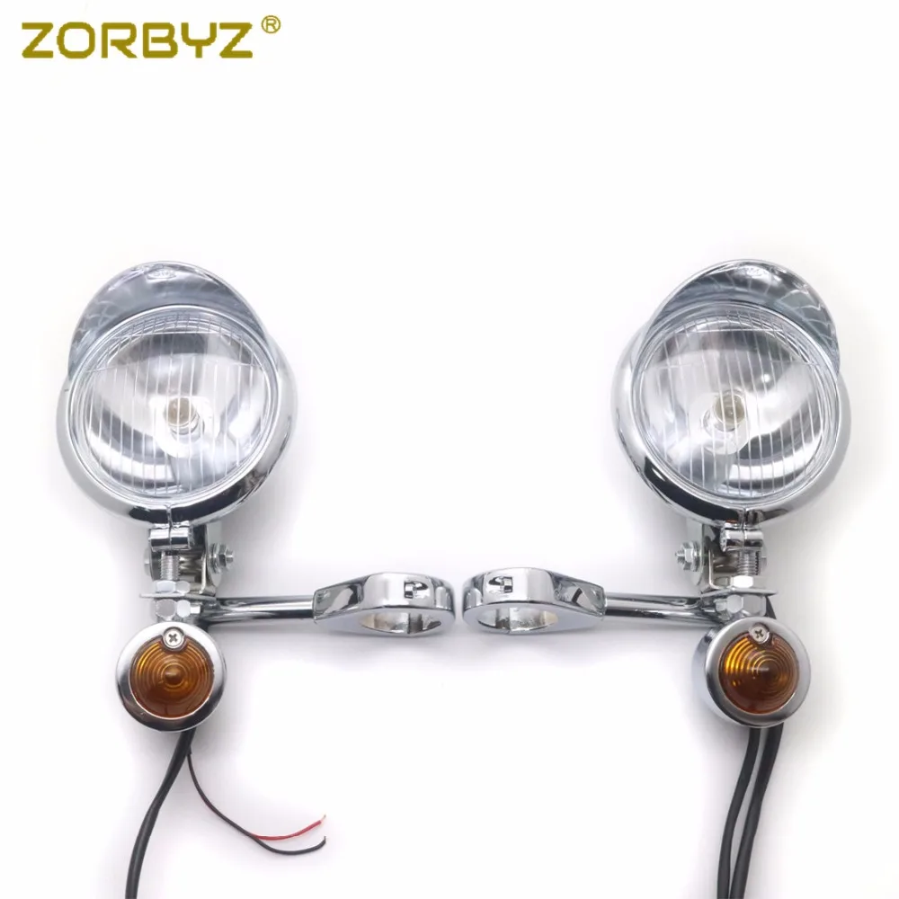 Универсальные мотоциклетные хромированные Противотуманные фары ZORBYZ для