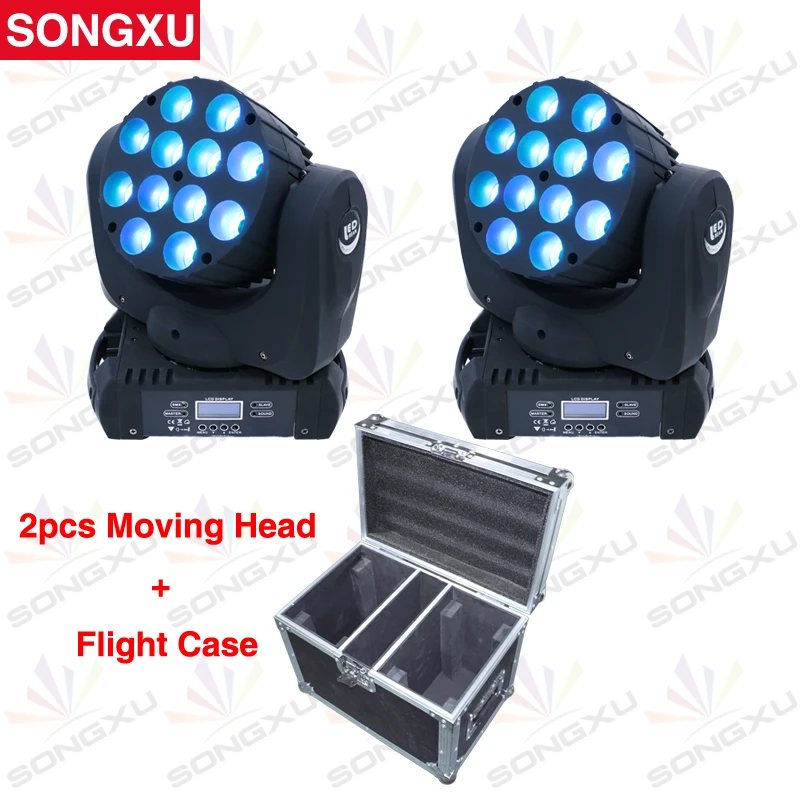 SONGXU 2 шт./лот 12x10 Вт RGBW 4в1 высокомощный светодиодный движущийся головной свет с 2в1