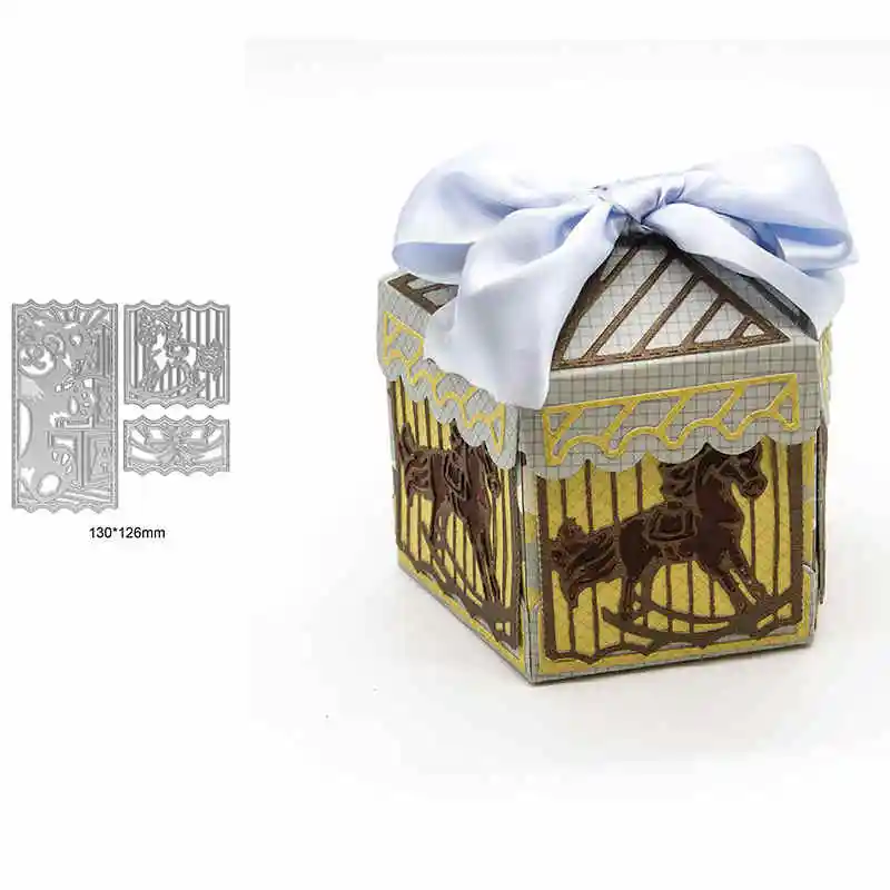 Picture 12 3D элементы подарочной коробки и некоторые отдельные части металлические режущие штампы для скрапбукинга и открыток «сделай сам» для изготовления декоративных поделок Новинка - Цвет: Picture 12