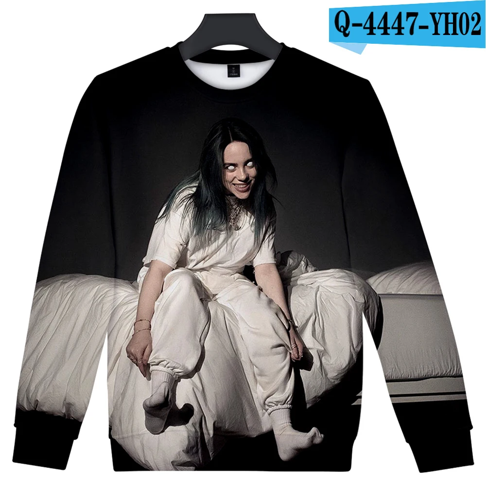 Frdun Tommee 3D Billie Eilish классная Женская/мужская повседневная одежда с принтом, горячая Распродажа, повседневные весенние k-pop толстовки, свитшоты размера плюс - Цвет: Слоновая кость