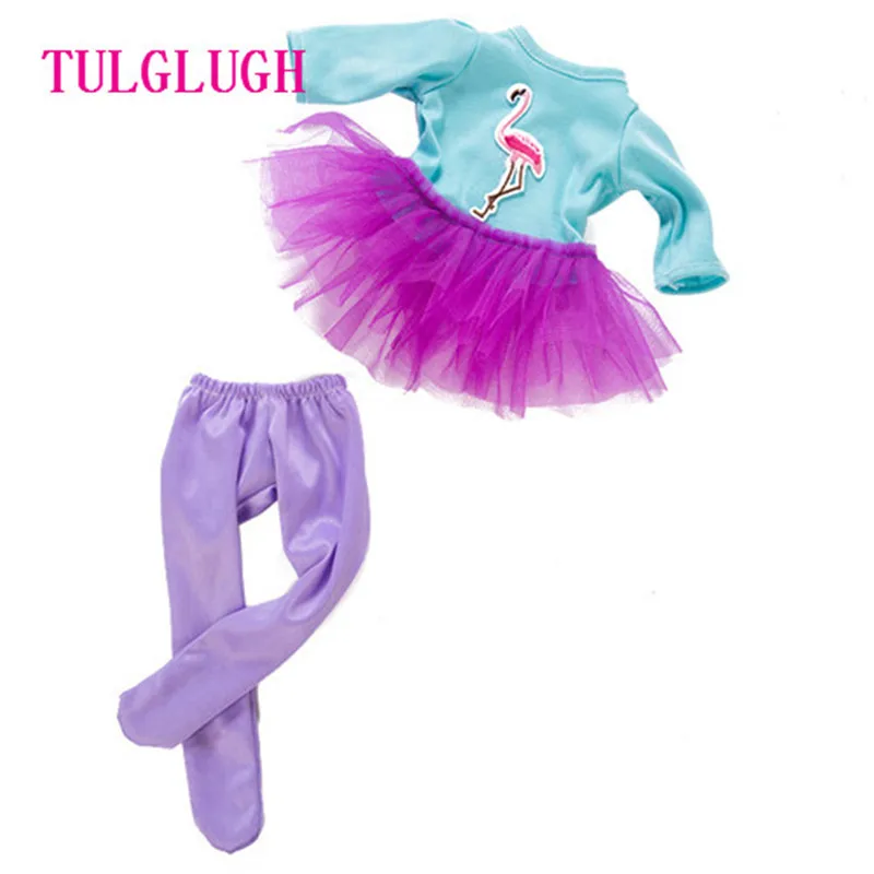 TULGLUGH Красочные птица платье + леггинсы одежда подходит для 43 см Одежда