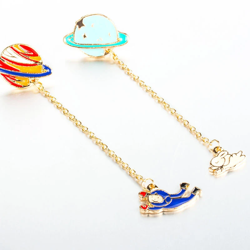 Новая индивидуальная креативная брошь серии Planet с изображением пилота маслом