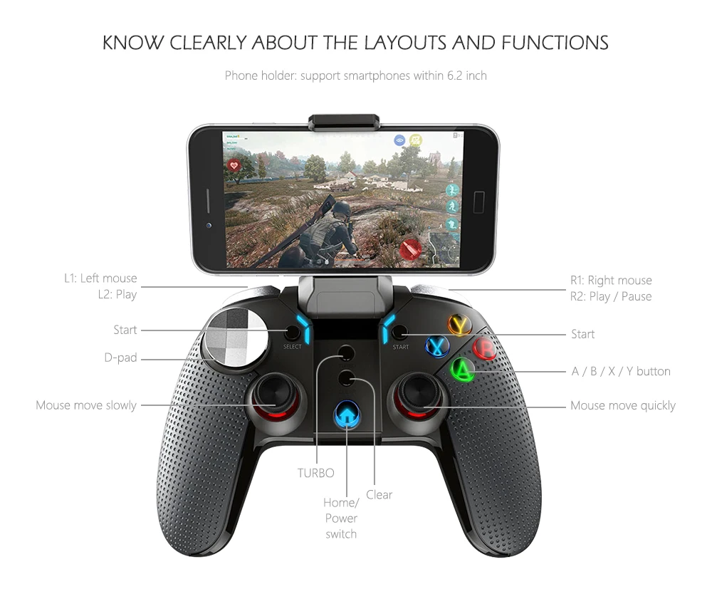 IPEGA PG-9099 Росомаха Bluetooth геймпад Беспроводной игровой контроллер для ПК/Smart ТВ/ТВ коробка/Android телефон 400mA