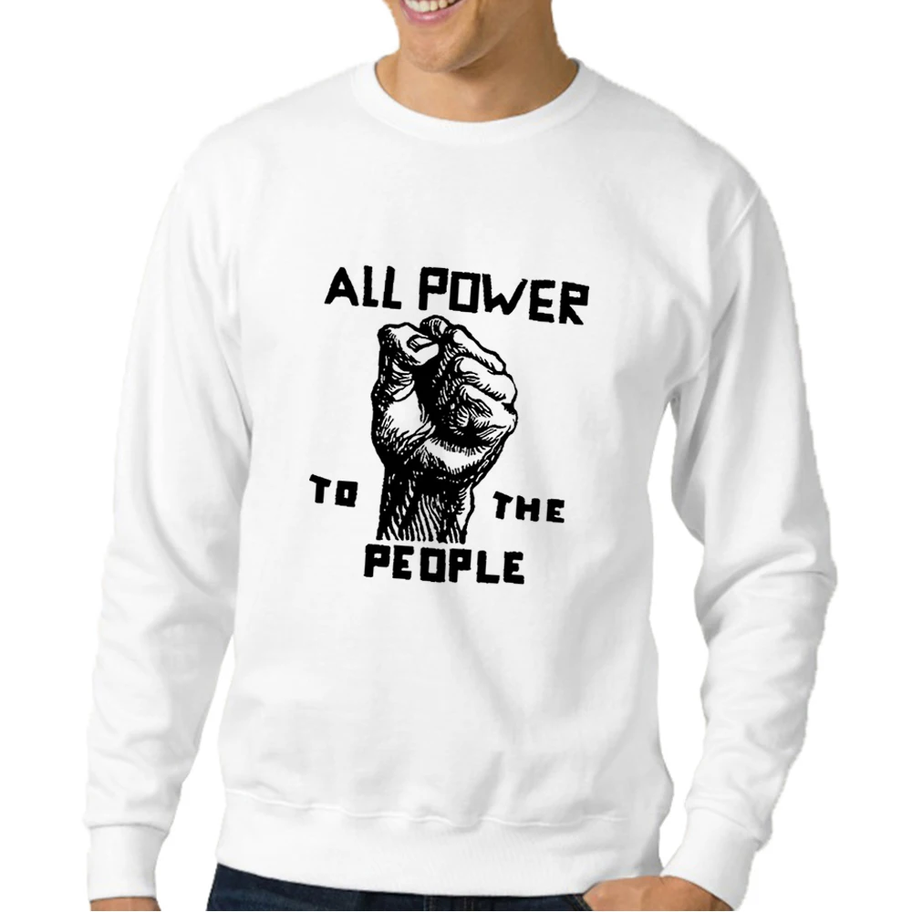 Все мощность к людям печатных для мужчин кофты хип хоп пуловер уличная мужской