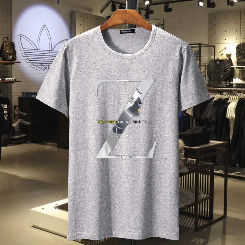 Плюс размер 6XL 7XL 8XL эластичная ткань Футболка мужская 2019 Летняя футболка