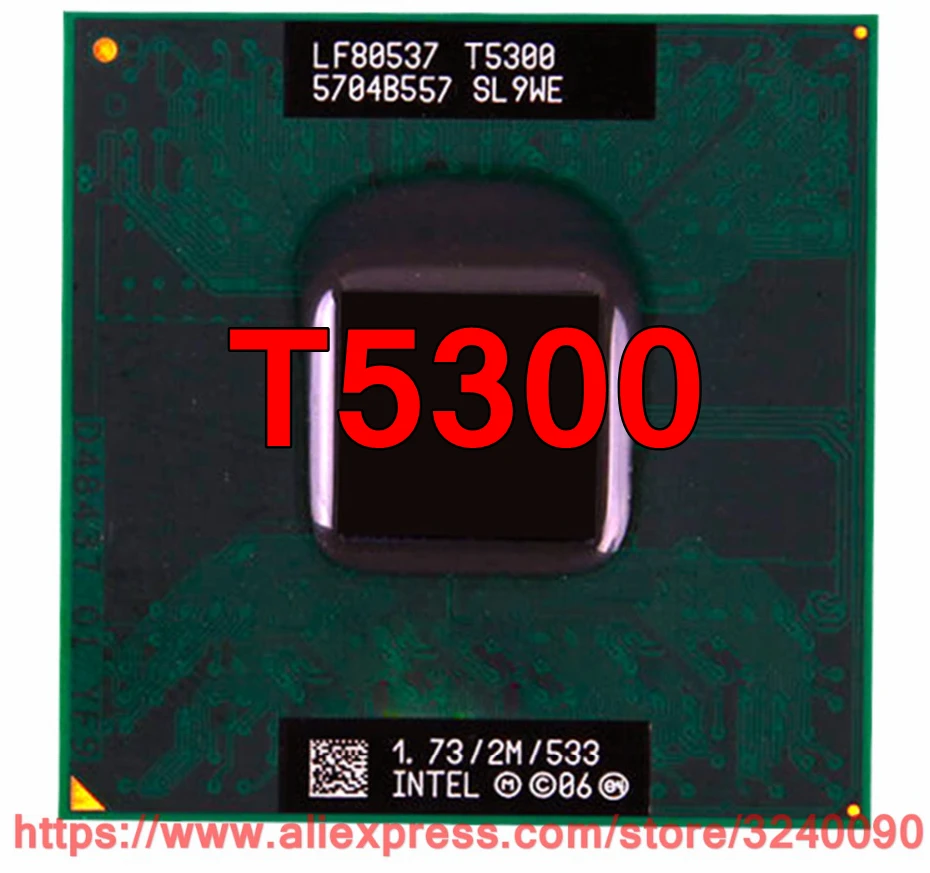 Оригинальный процессор lntel Core 2 Duo T5300 (2 Мб кэш памяти/1 73 ГГц/533 МГц/двухъядерный)