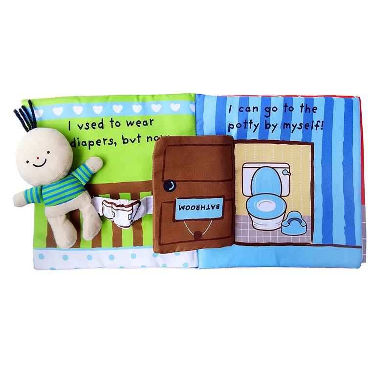

Cloth Baby Book Intelligence Development Educational Toy Baby Go Pee Pee and Take a Shower Learning Book for 0-24 Month