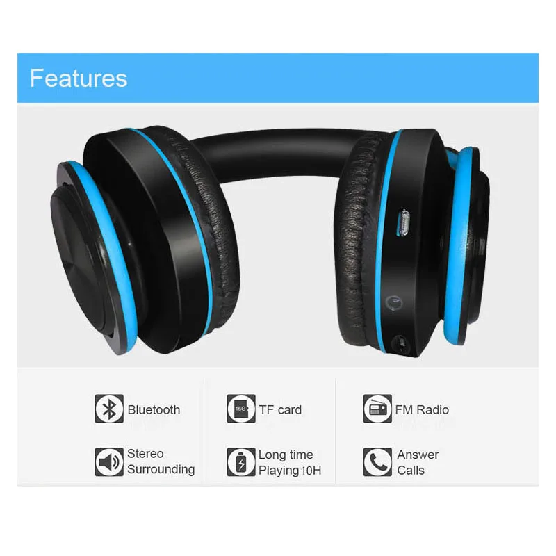 Bluetooth наушники на ухо HD стерео Беспроводная гарнитура с памятью белками складные