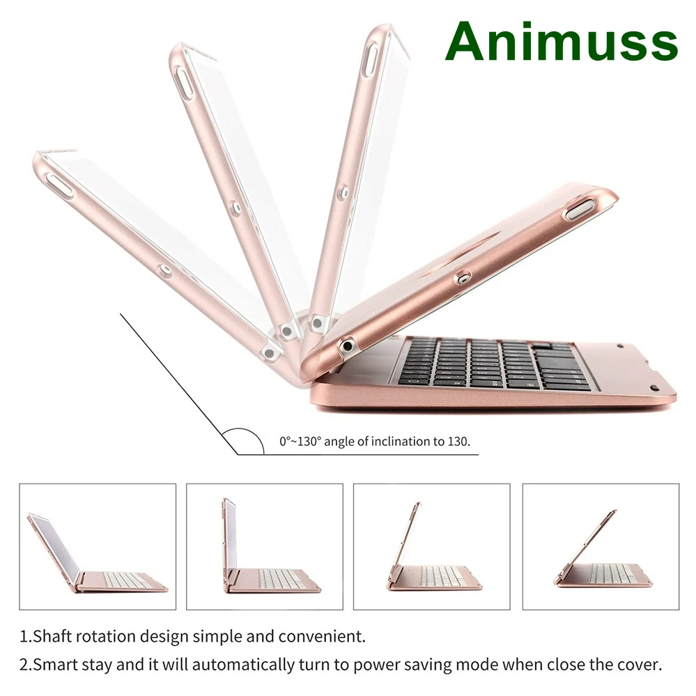 ANIMUSS Беспроводная клавиатура для iPad чехол мини-клавиатуры Folio Flip Smart Cover mini 4 с