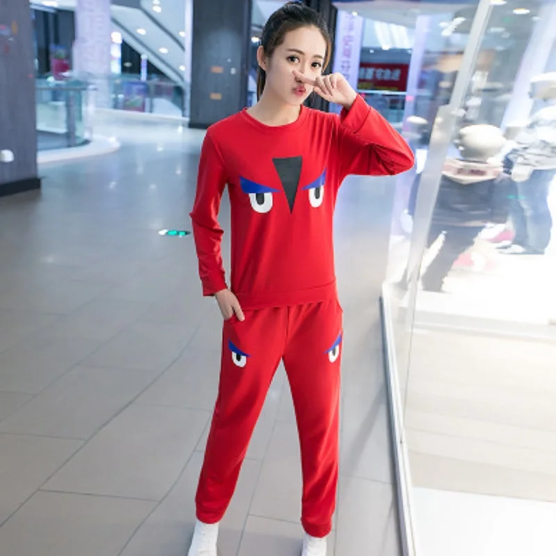 2 Шт. Женщины Спортивный Костюм Толстовки Полный Рукавом Печатный Повседневная