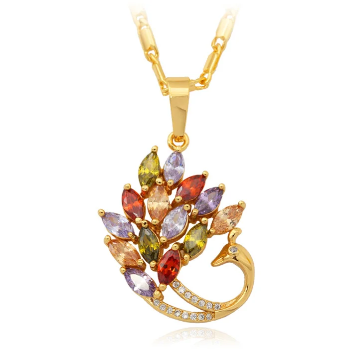 Ожерелье бренда золотого цвета китайская Феникс легенда птица хрустальное