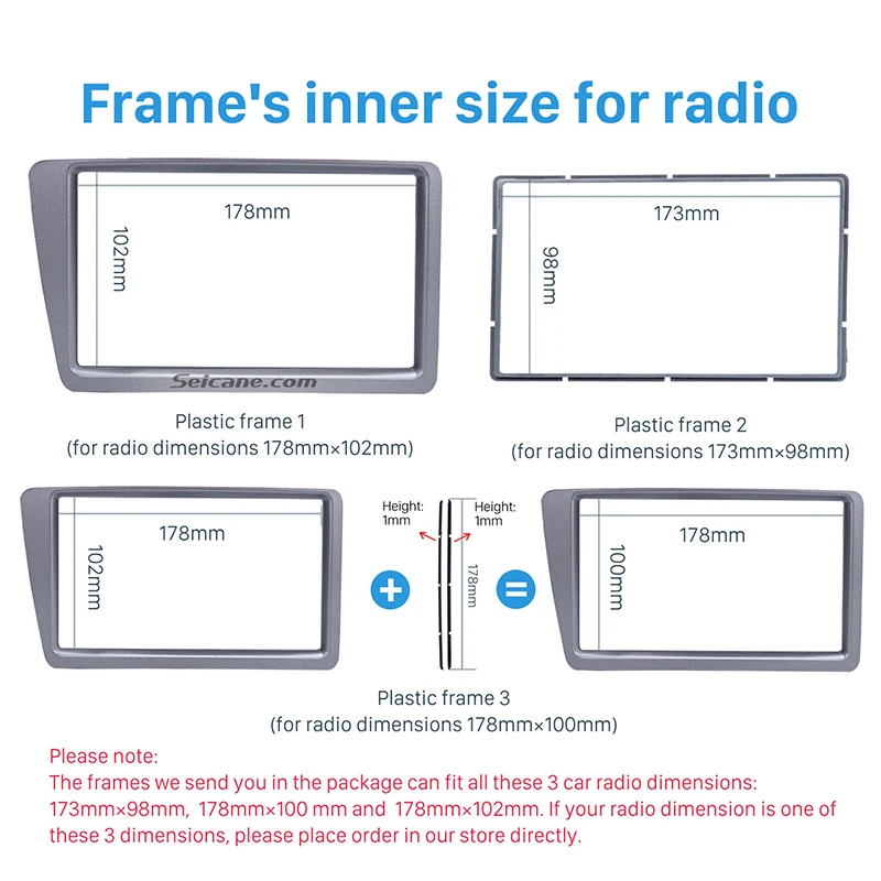Seicane серебристо-серый двойной Din автомобильный радиорамка комплект для Honda Civic RHD