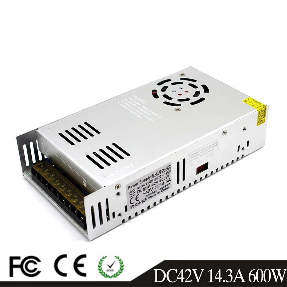 Один Выход 600W блок питания 30В 20A 32V 18.7A е-байка 36В 16.7A 42В 14.3A 48V 12.5A 60V 10A драйвер импульсного источника питания 110V 220V AC-DC импульсивный источник питания