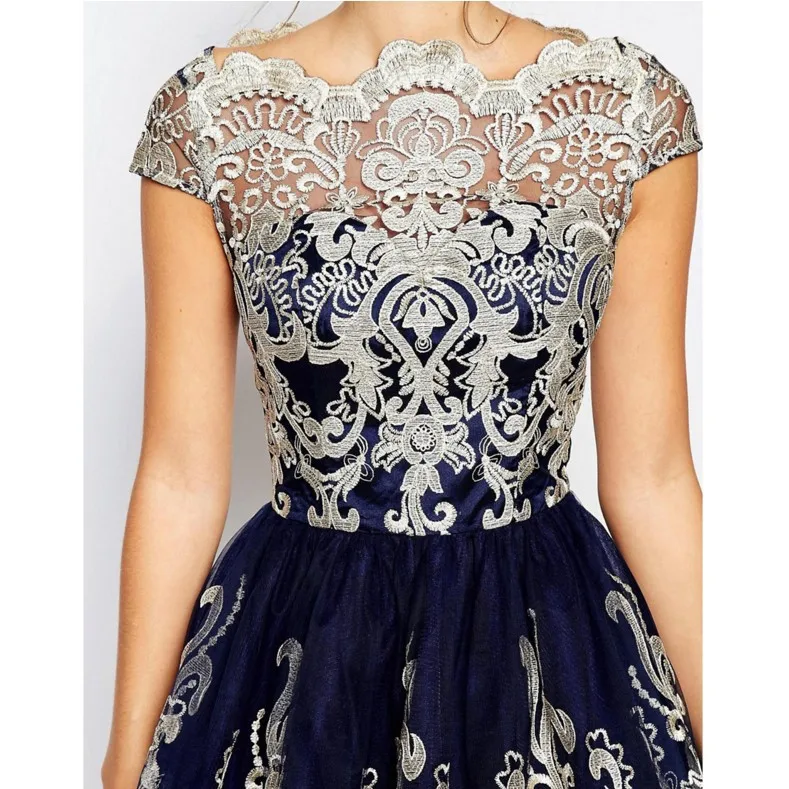 Sexy Summer Women Fashion Retro Embroidery dress Swing Vintage Elegant Short Sleeve Cocktail Party Mesh Dress | Женская одежда