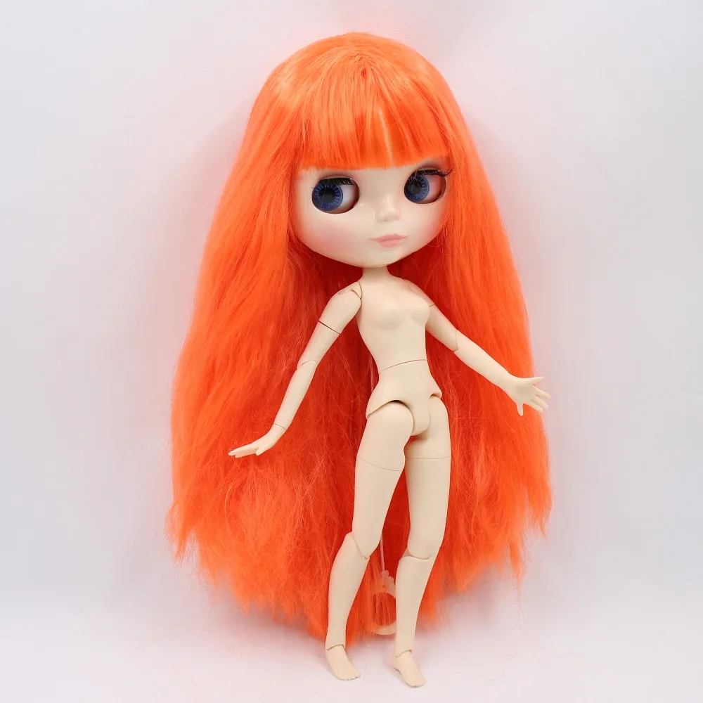 Фабричная кукла blyth 1/6 bjd шарнирное тело белая кожа 30 см Длинные оранжевые волосы