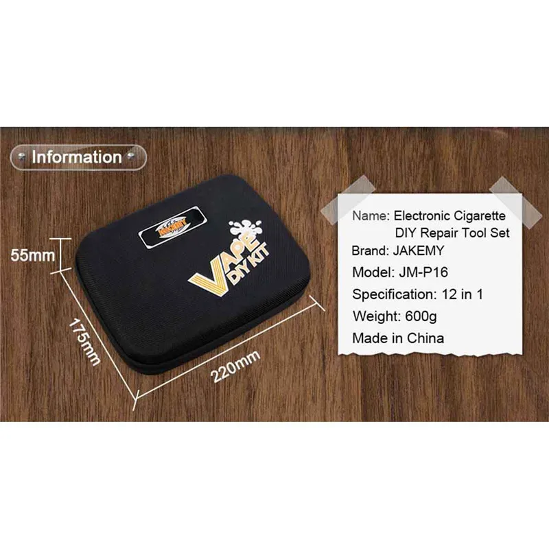 JAKEMY JM-P16 12 в 1 DIY набор электронных сигарет инструмент для намотки испарителя сумка