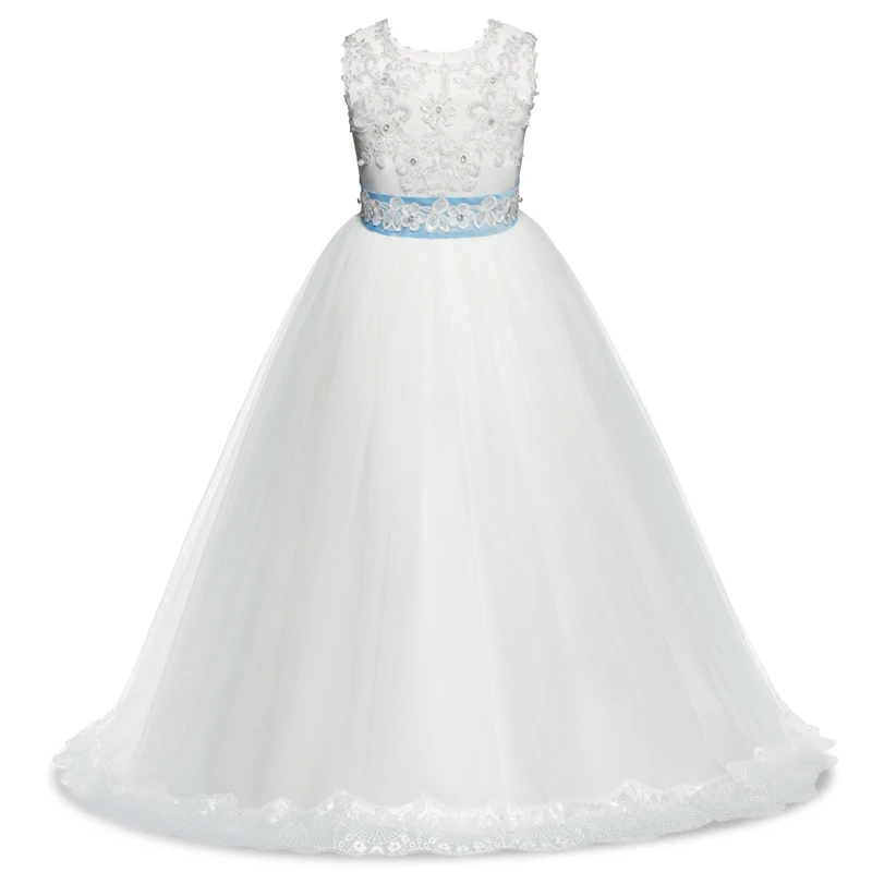 Летние кружевные платья для девушек девочек Свадебные Длинные платье элегантное