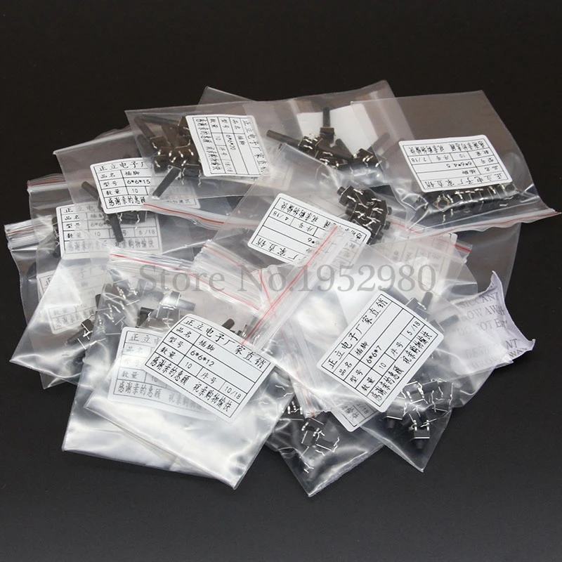 420 шт. Ассорти Микро Кнопка Такт переключатель SMD DIP 2*4 3*6 4*4 6*6 12*12 Тактильные 42 типов