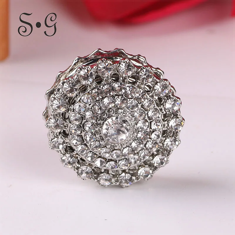 Однотонный серебристый цвет стразы аксессуары для хиджаба мусульманский штырь