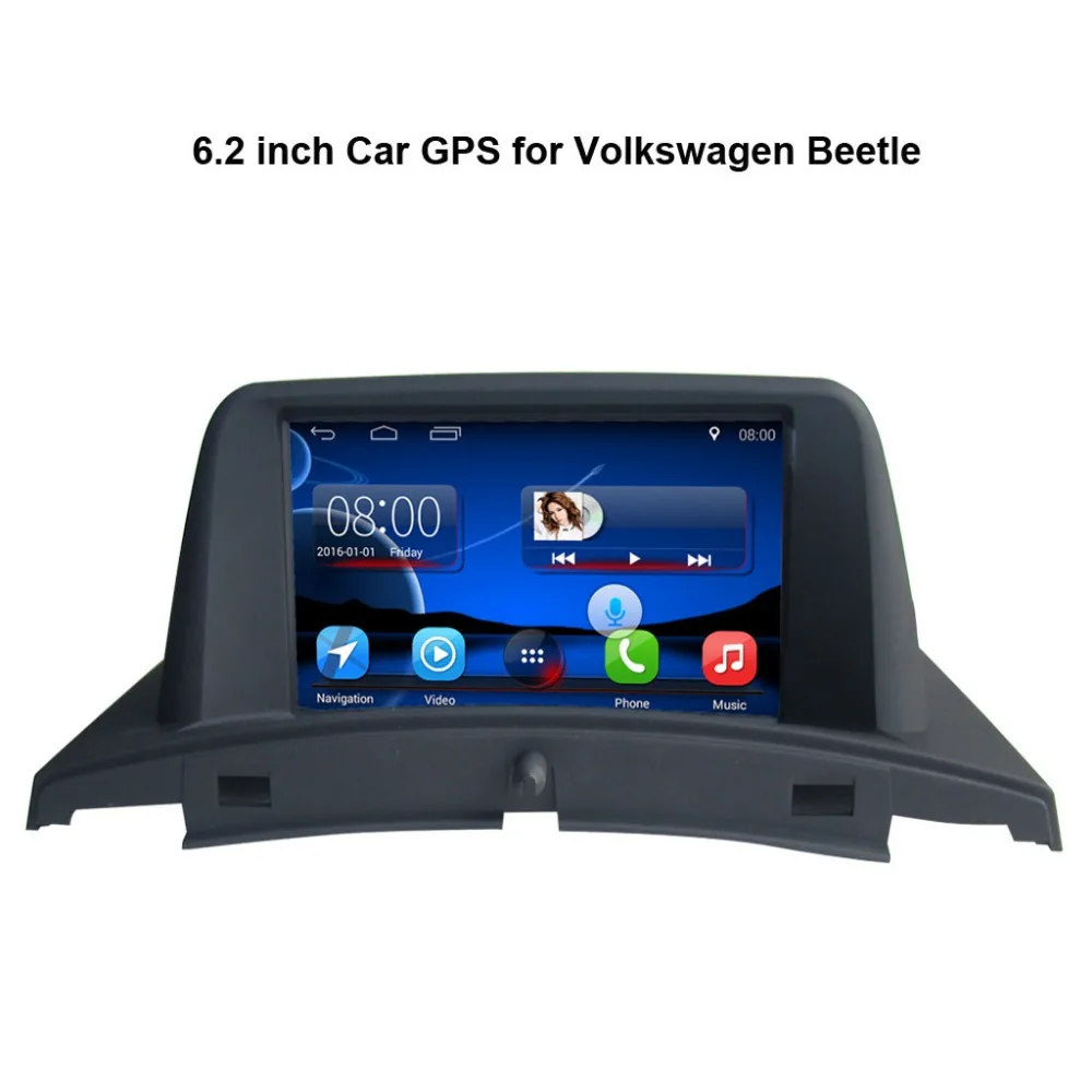 Автомобильный видеоплеер с GPS навигацией 6 2 дюйма Android 7 1 для Volkswagen VW Beetle Wi Fi Mirror link