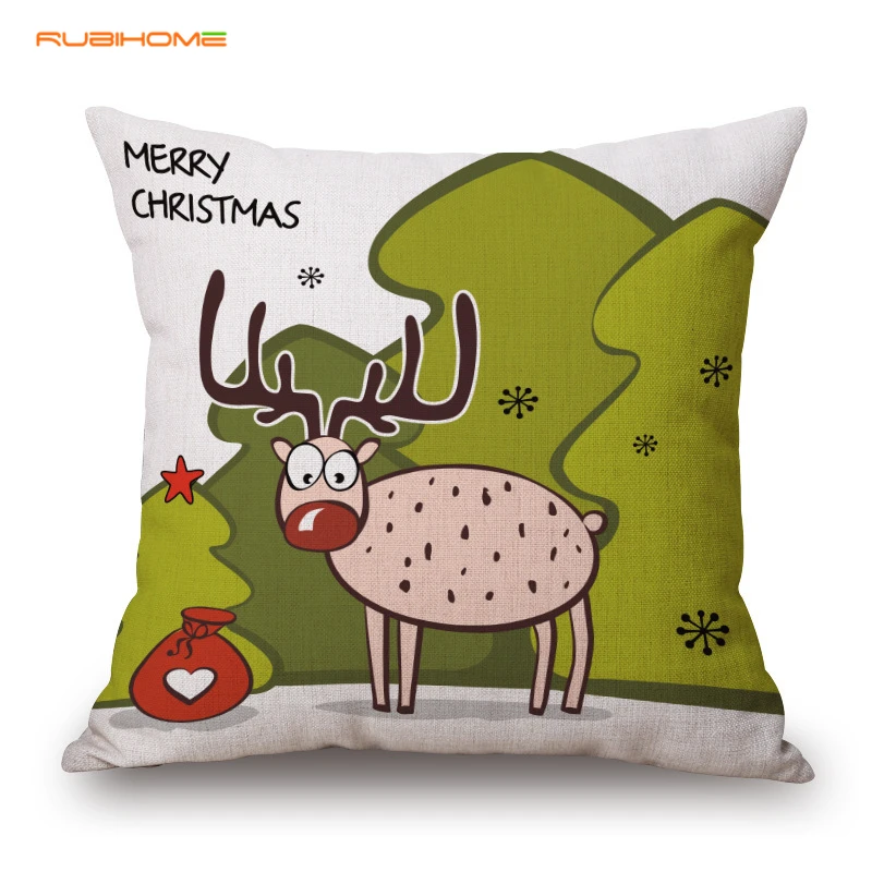 Rubihome модные Сочельник Санта Клаус подарок Декоративные Чехлы Бросьте наволочку
