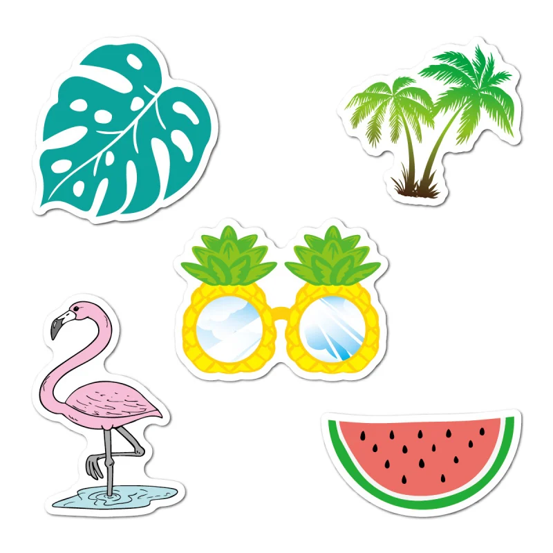 5PCS Cute Cartoon Vinyl Laptop and Water Bottle Decal Sticker Flamingo Pineapple Glasses Turtle Waterproof PVC For Teens | Компьютеры и