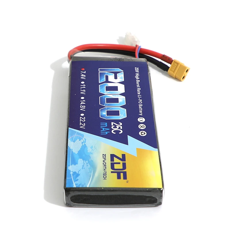 ZDF хорошее качество Lipo батарея 7 4 В 12000 мАч 25C 50C RC AKKU для самолета вертолета лодки FPV