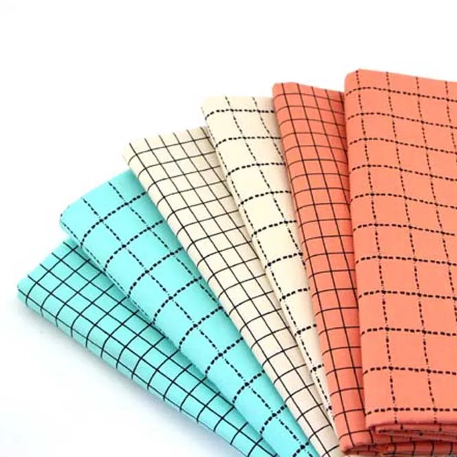 Клетчатая клетчатая хлопковая ткань для постельных принадлежностей штор сделай