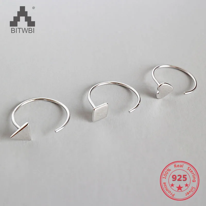 Серьги из стерлингового серебра 925 пробы простые треугольные серьги для женщин