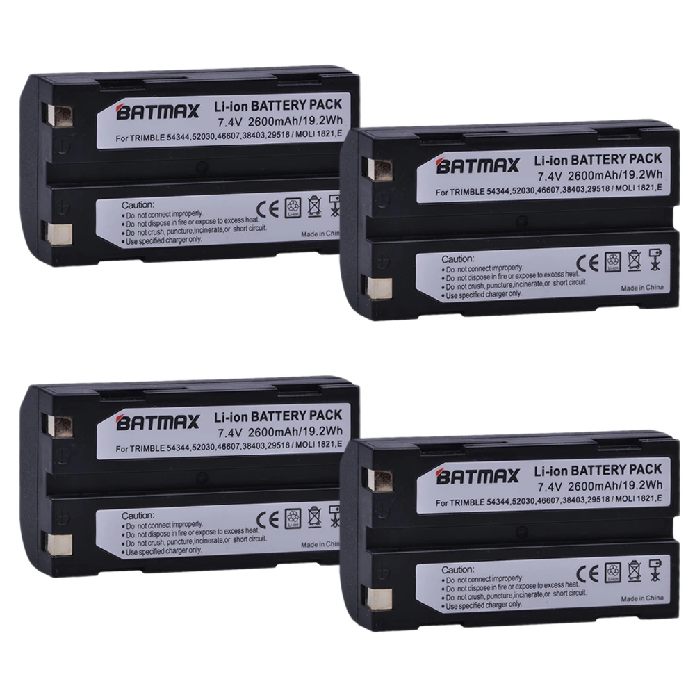 Батарея Batmax 4 шт. 2600 мАч для Trimble 54344 29518 46607 52030 38403 R8 5700 5800 R6 R7 GNSS MT1000 GPS