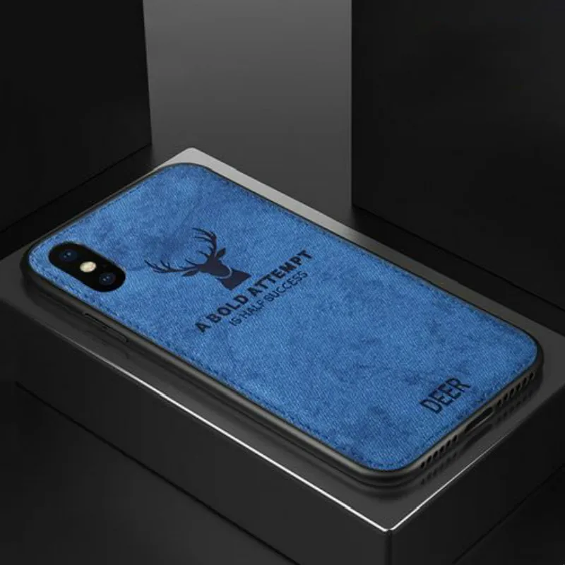 Deer Blue Силиконовая ткань летучая мышь ткань Чехлы с оленями для iphone 11 Pro max XR X XS чехол для телефона для iphone 7 8 plus кожа ТПУ задняя крышка coque - Цвет: Deer Blue