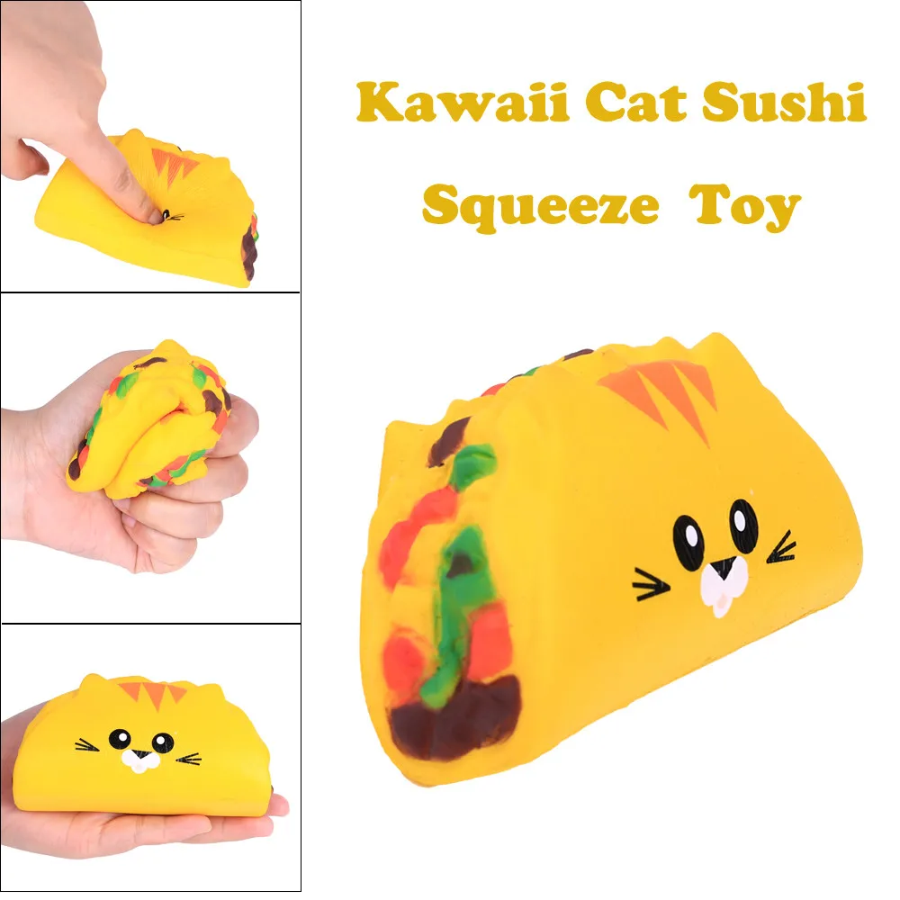 Kawaii Cat Sushi медленно поднимающаяся ароматическая облегчить игрушка для снятия стресса мягкая игрушка для снятия стресса Забавная детская игрушка Feb19