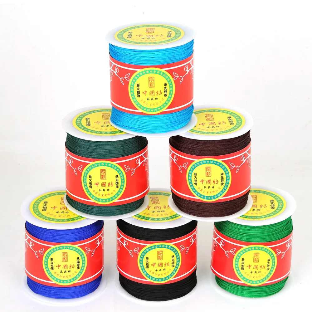 300 ярдов 1 мм 18 видов цветов хлопок шнур нейлоновая нить китайский узел