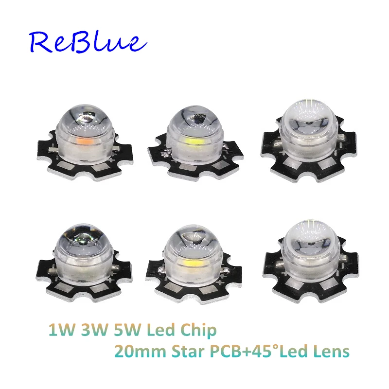 ReBlue Led чип 3 Вт 5 диод высокой мощности DIY с PCB линза радиатора UV 365nm IR 850nm белый