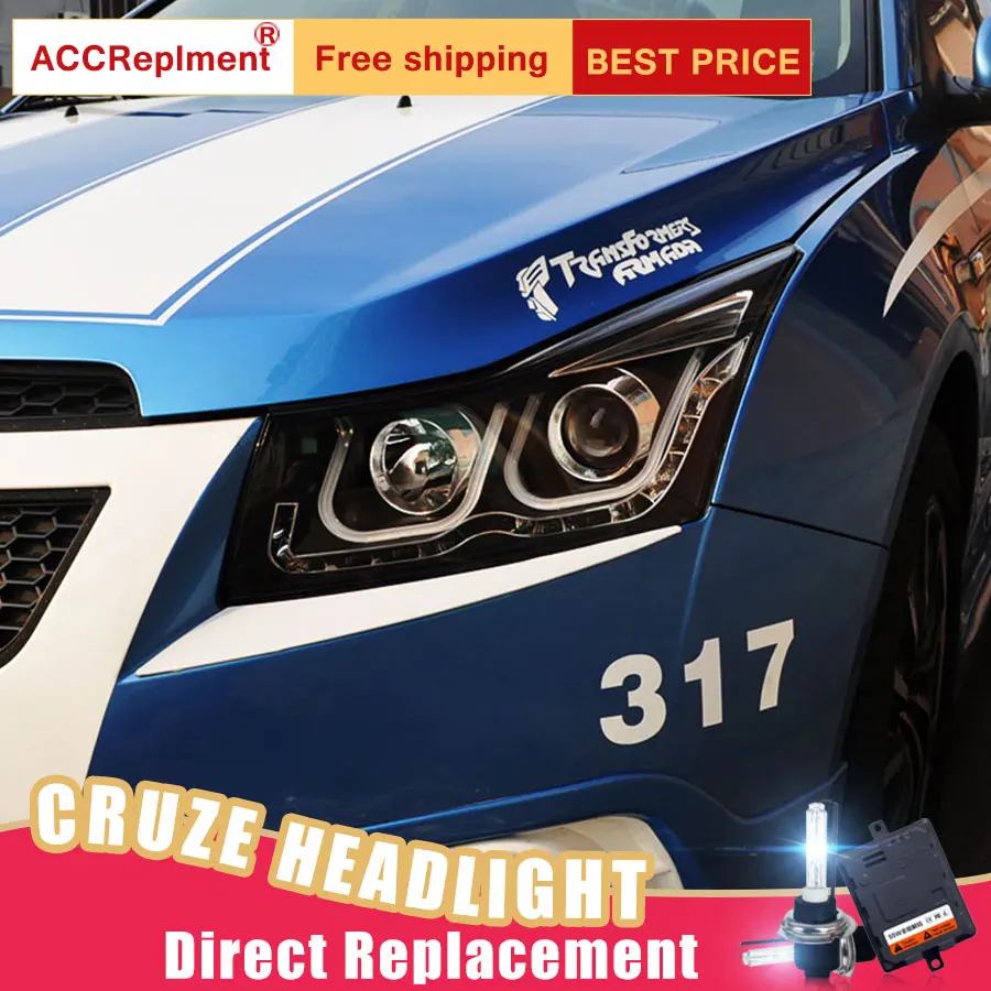 2 шт. светодиодный фары для Chevrolet Cruze 2010 2014 автомобиля Ангельские Глазки ксенон HID