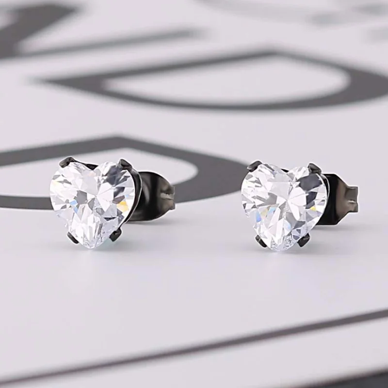 Женские серьги гвоздики из нержавеющей стали черного цвета|earings women jewelry|small stud