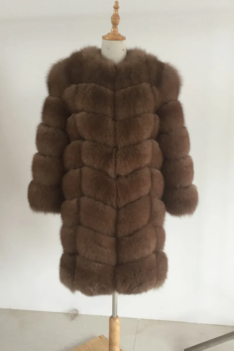 Real Fox Fur Luxury Long coat with Diamond Shape and Stitching Sheep skin Autumn Winter Jacket | Женская одежда