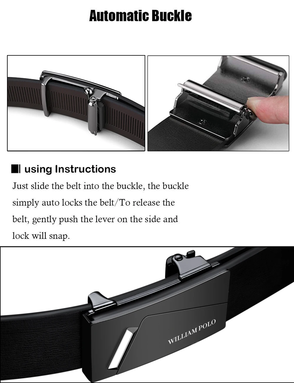 Мужской ремень с автоматической пряжкой из натуральной кожи 2019 | Аксессуары для