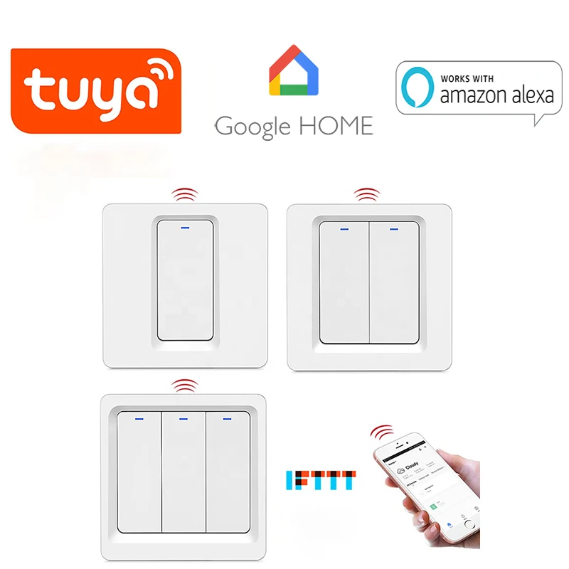 ЕС Тип 1/2/3 умный светильник кнопочный переключатель Wi Fi Smart настенный выключатель