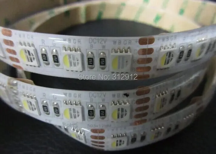 

Новая Светодиодная лента 5050 SMD 4 в 1 RGBW(6500K), вход 12 В постоянного тока, длина 5 м, waterprof в силиконовом покрытии, IP65, белая печатная плата