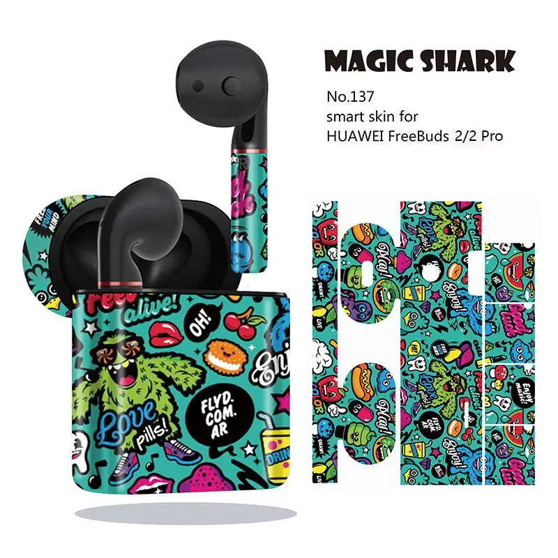 Magic Shark Fashion граффити череп Водонепроницаемый ПВХ без выцветания чехол наклейка